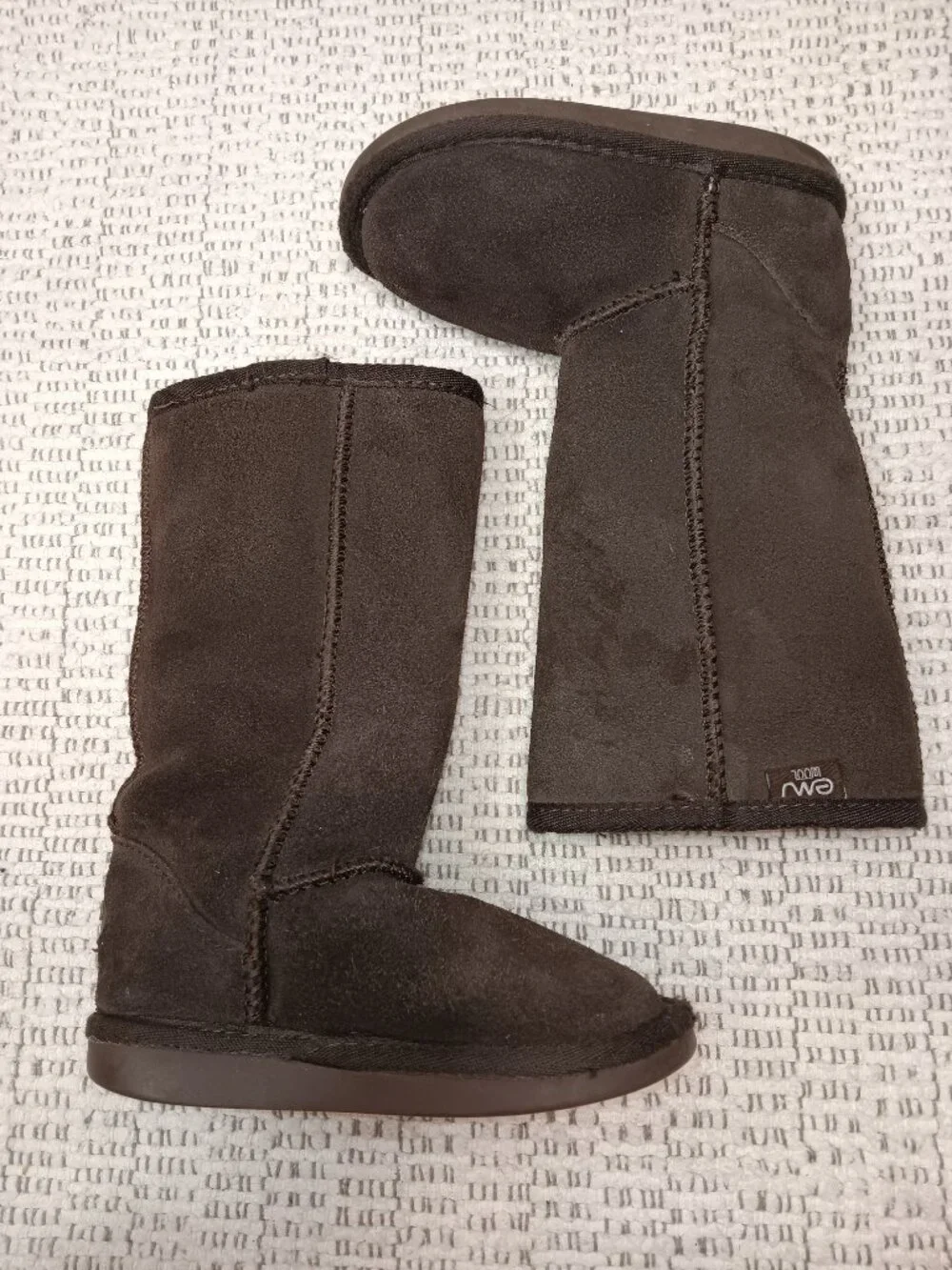 Emu Australia Kids Toddler 'Bronte Hi' Brown Suede Merino Wool Boots sz 9